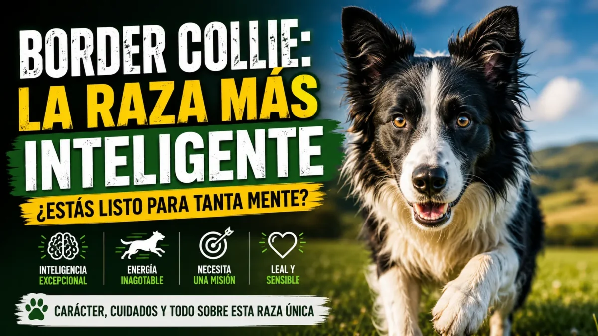 Border collie corriendo por el campo, considerado la raza de perro más inteligente del mundo