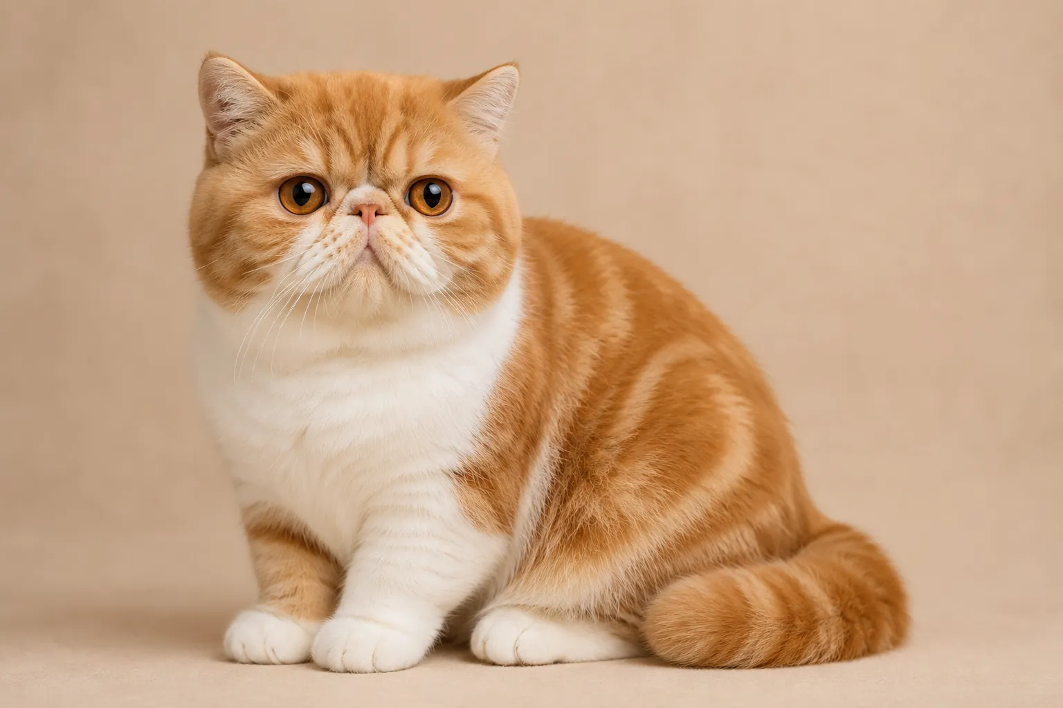 gato exótico de pelo corto naranja, el persa de pelo corto