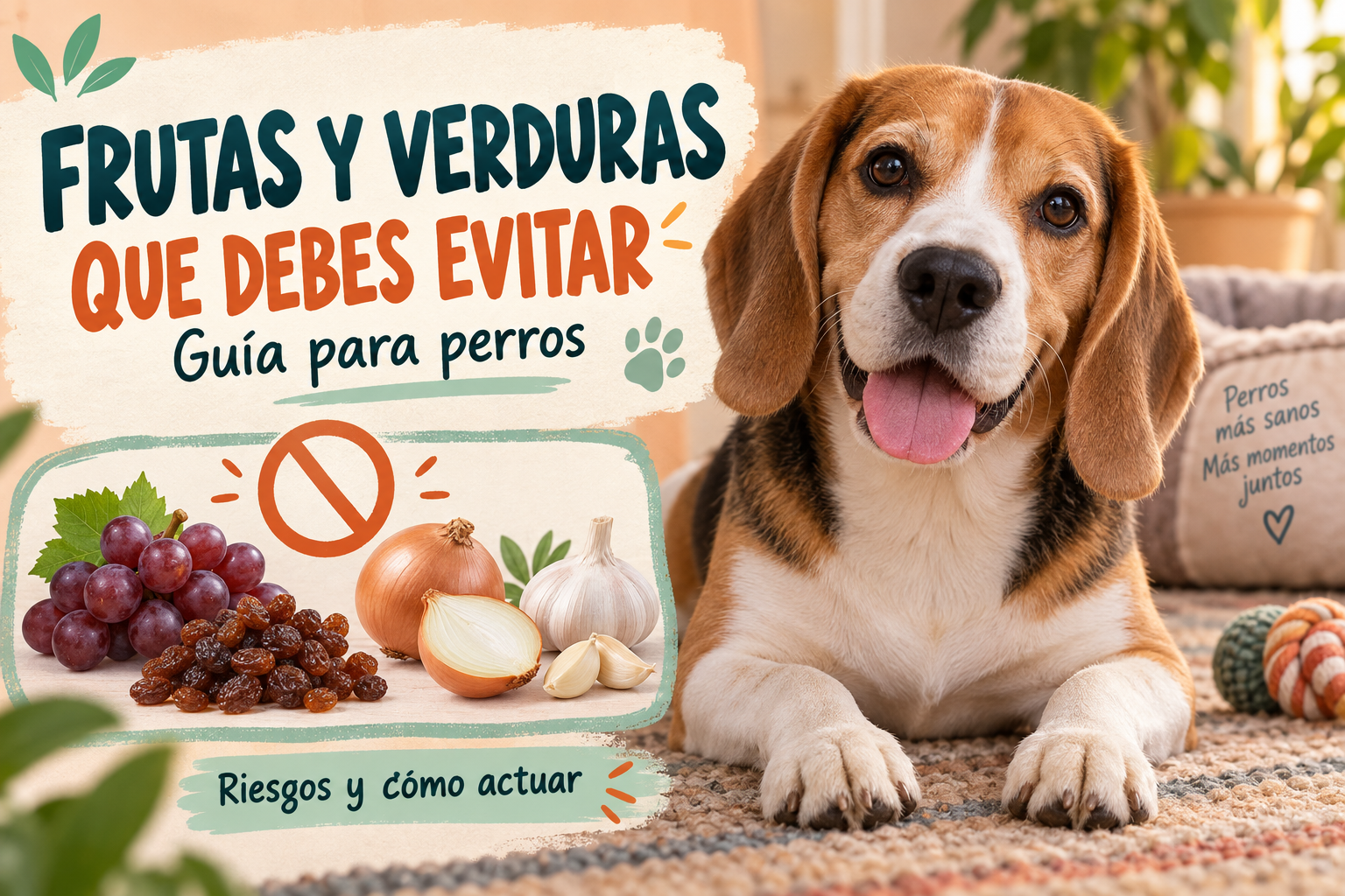 Frutas y verduras prohibidas para perros: riesgos y qué hacer