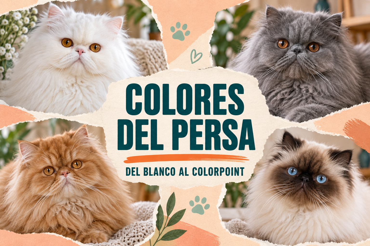Colores del gato persa: blanco, gris, naranja y otros mantos