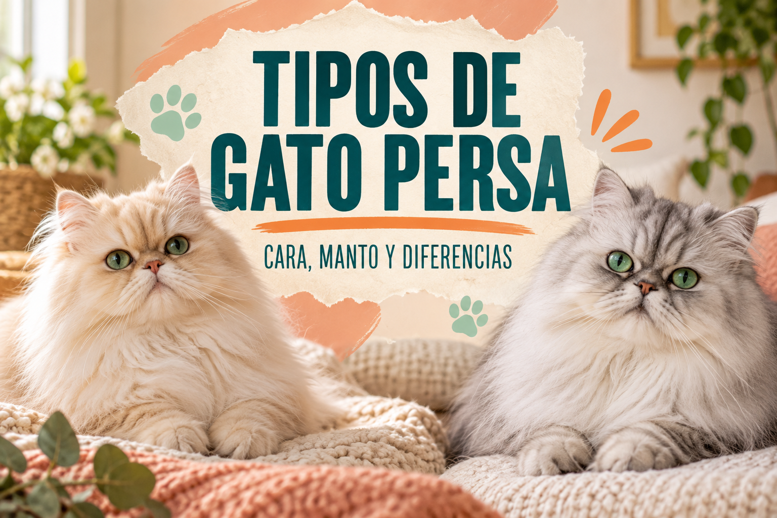 Tipos de gato persa: tradicional, extremo, chinchilla e himalayo