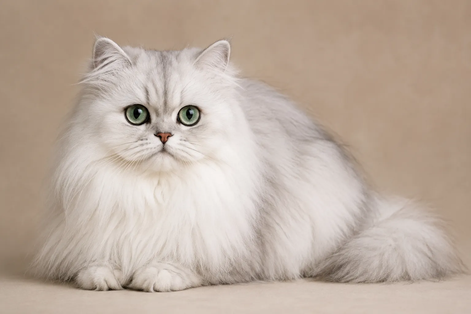 gato persa chinchilla silver de ojos verdes