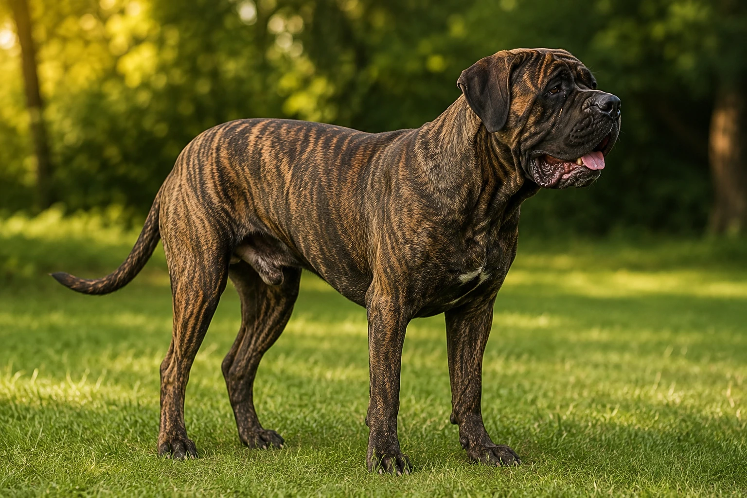 Fila brasileiro adulto de pie