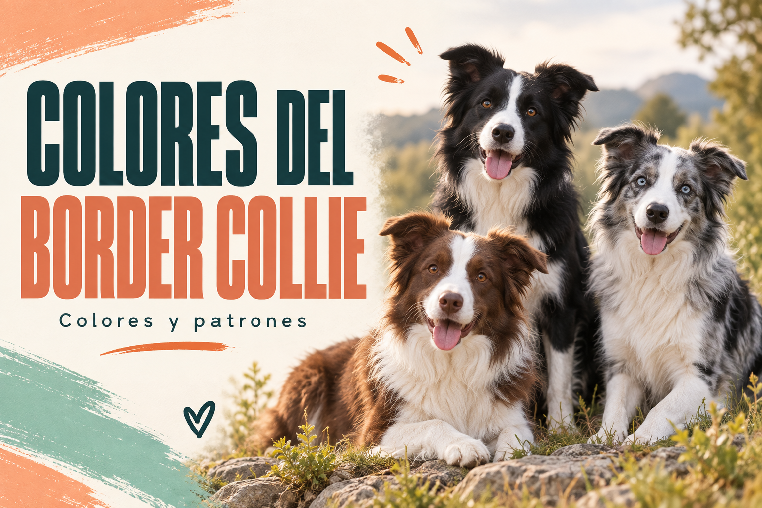 Colores del border collie: negro, chocolate, merle y tricolor