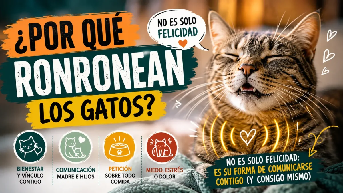 Gato atigrado con los ojos cerrados ronroneando sobre una manta