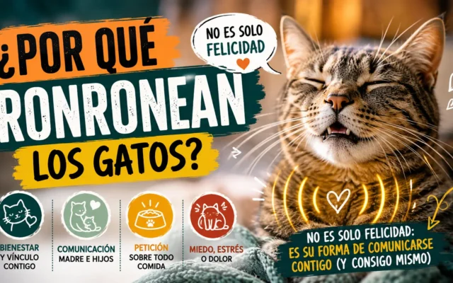 Gato atigrado con los ojos cerrados ronroneando sobre una manta